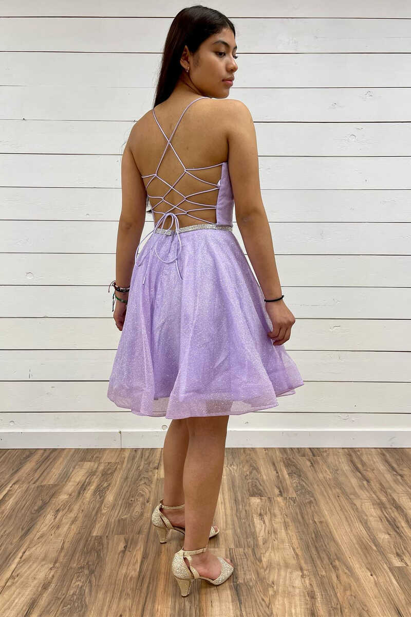 lavender hoco dress